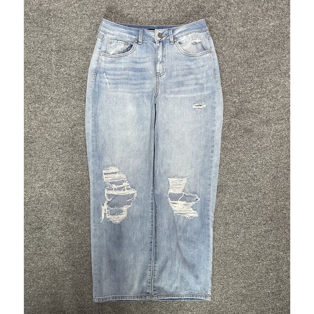 Sincerely Jules Womens High-Waisted Light Blue Distressed StraightLeg Jeans 5/27 - Picture 1 of 5